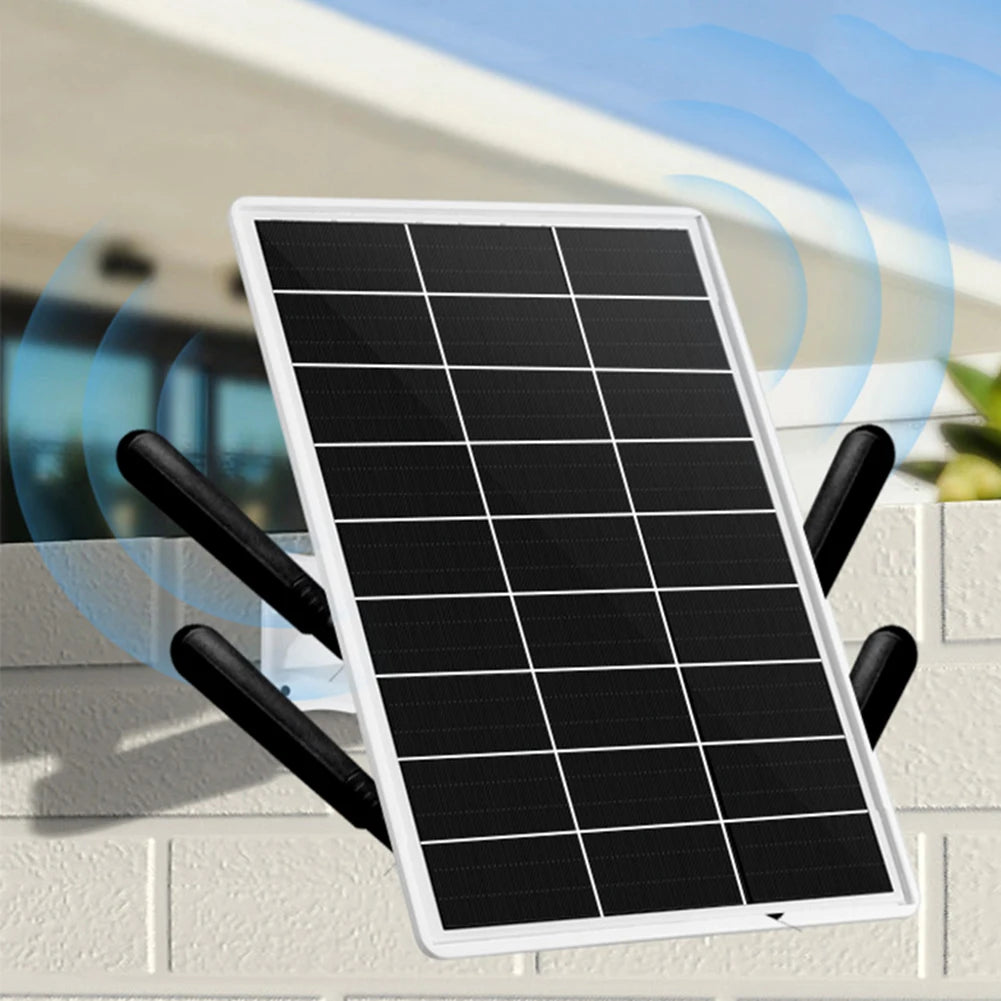 Solar Panel Powered Outdoor Wireless Router 15W 25600mAh 4G LTE Modem Router with SIM Card Slot for Outdoor Security Camera Etc