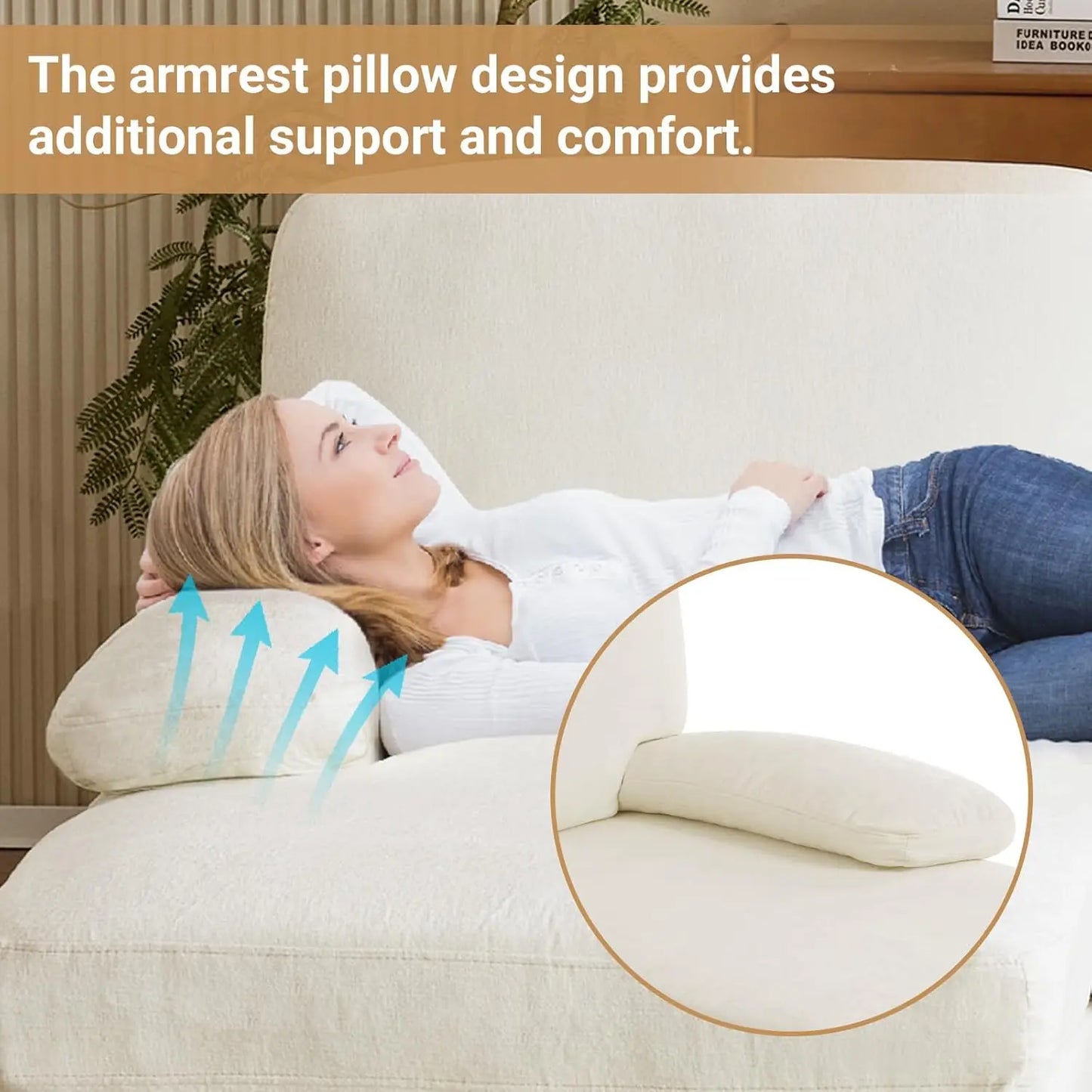 110" Sectional Couches for Living Room U Shaped Couch with Double Chaise 4-Seat Sofa Set with Chenille Fab