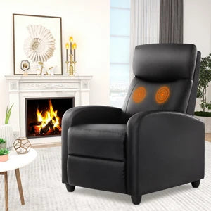 JHK Recliner Chair Massage Sofa Lumbar Support Grey