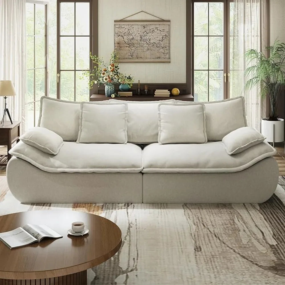 Sectional Sofa 2-Seater Modular – Comfy Loveseat with Throw, Deep Seat Small Sofa, Memory Foam for Living Rm
