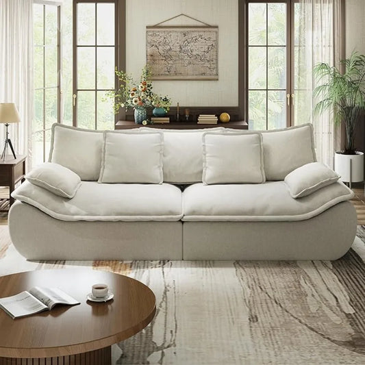 Sectional Sofa 2-Seater Modular – Comfy Loveseat with Throw, Deep Seat Small Sofa, Memory Foam for Living Rm