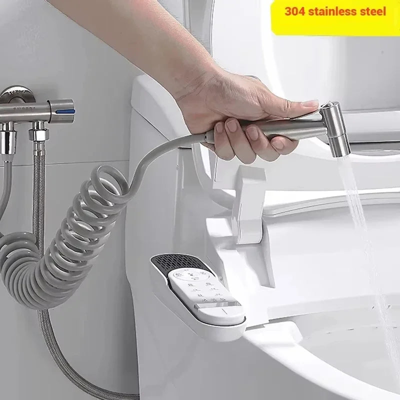 Toilet cleaning gun set one inlet and two outlet angle valve booster gun bathroom