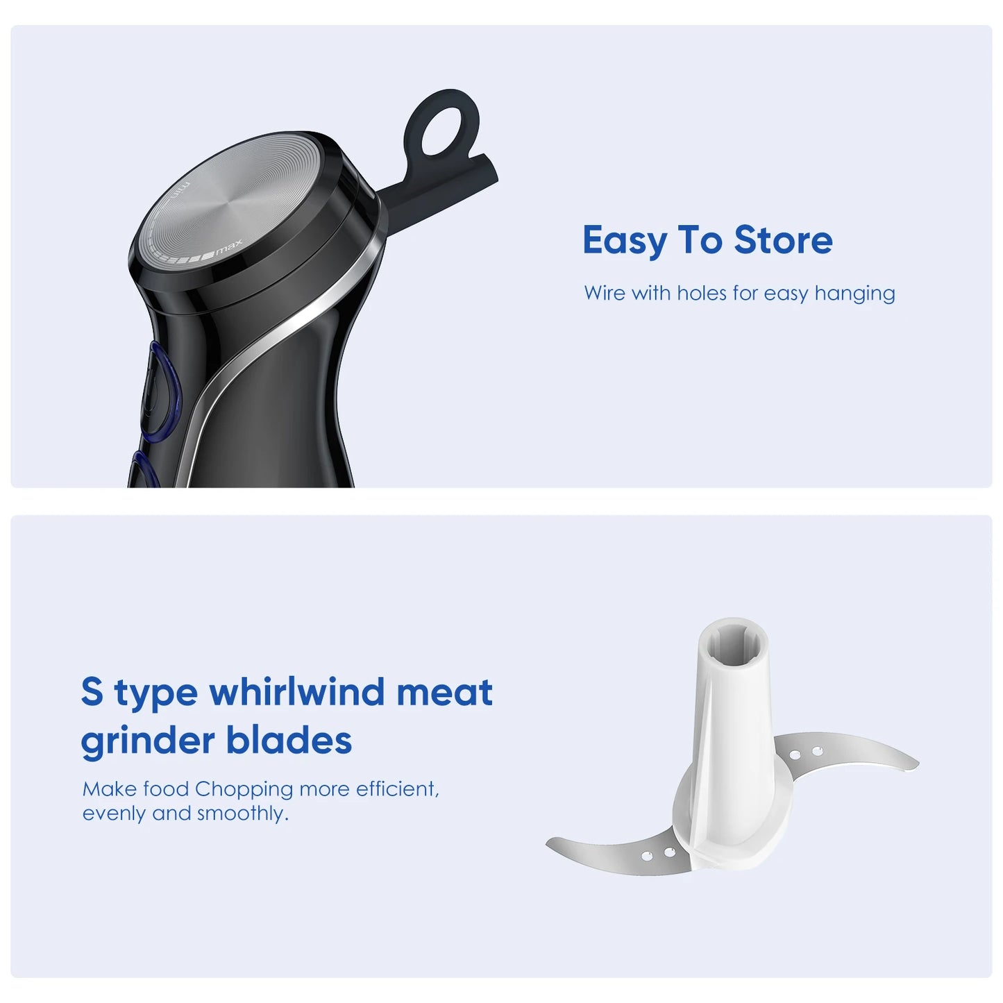 BioloMix 5 in 1 Immersion Hand Blender,1500W Blender with 304 Stainless Steel Blade, Food Processor, Smoothies