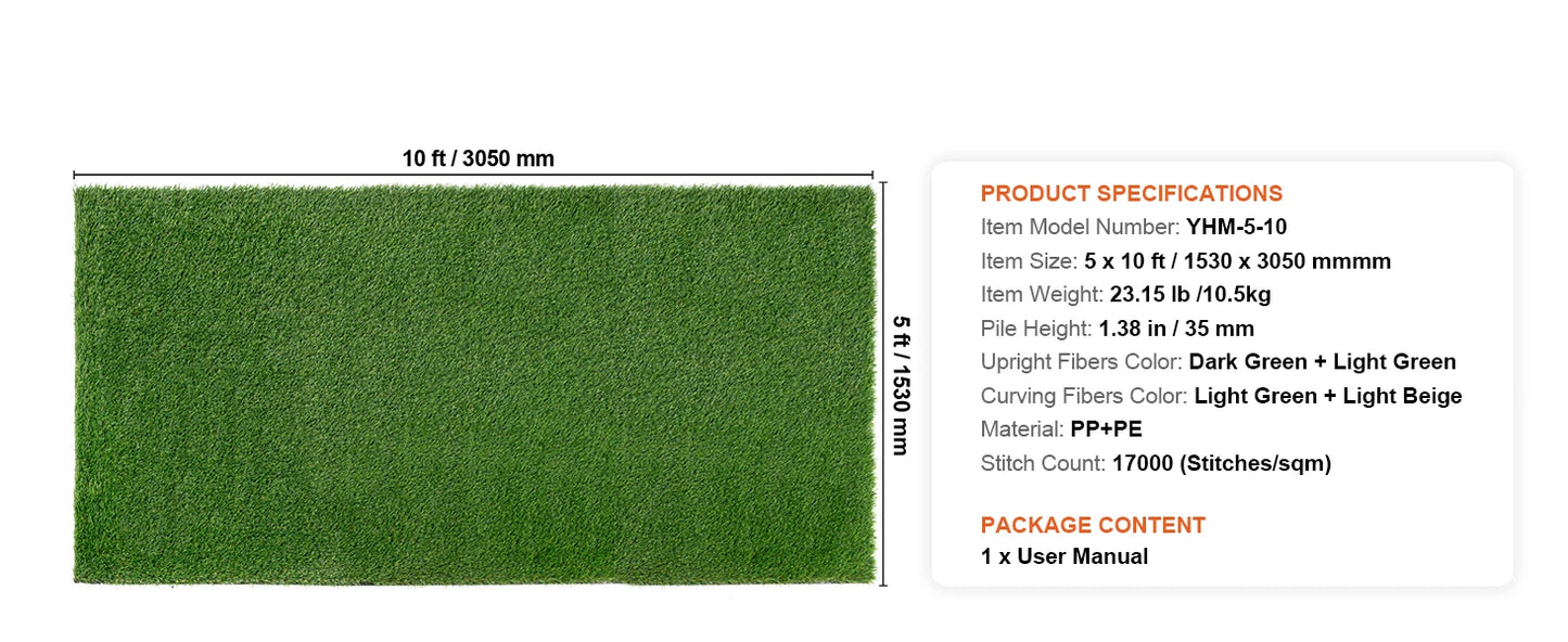 Artificial Grass Rug Outdoor Door Mat Drainage Holes Patio