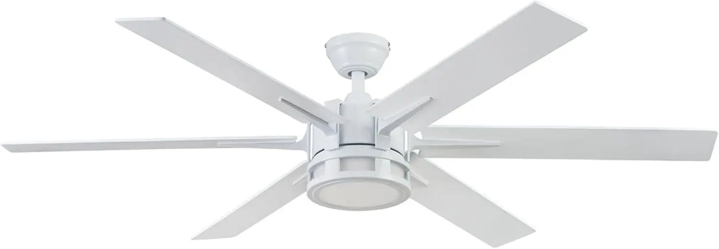 Kaliza Modern 56" Ceiling Fan with Light, Remote Control, LED, 6 Blades, Black Pine & Pewter Finish