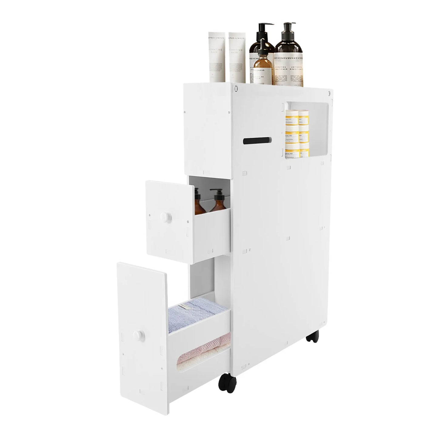 Bathroom Storage Cabinet, Narrow Floor Storage Cabinet, Storage Cabinet with Drawers