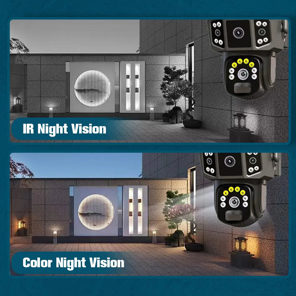 9MP 4K IP Camera Dual Lens WiFi PTZ Panoramic Surveillance