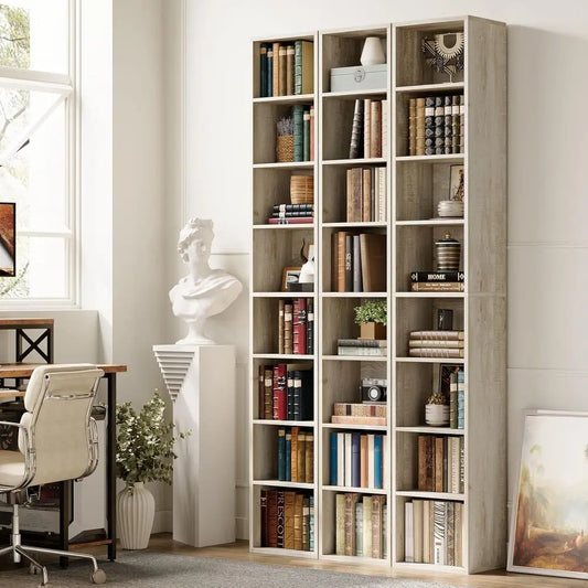 Ironck Tall Bookshelf 8 Tiers Compact Corner Bookcase