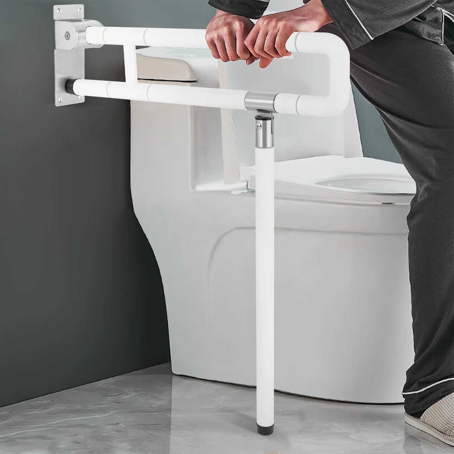 Foldable Wall Grab Bar for Toilet Support and Assistance