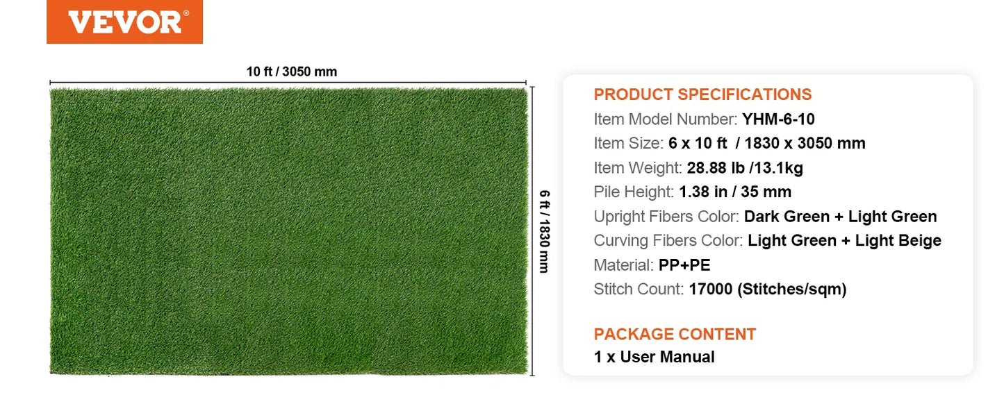 Artificial Grass Rug Outdoor Door Mat Drainage Holes Patio