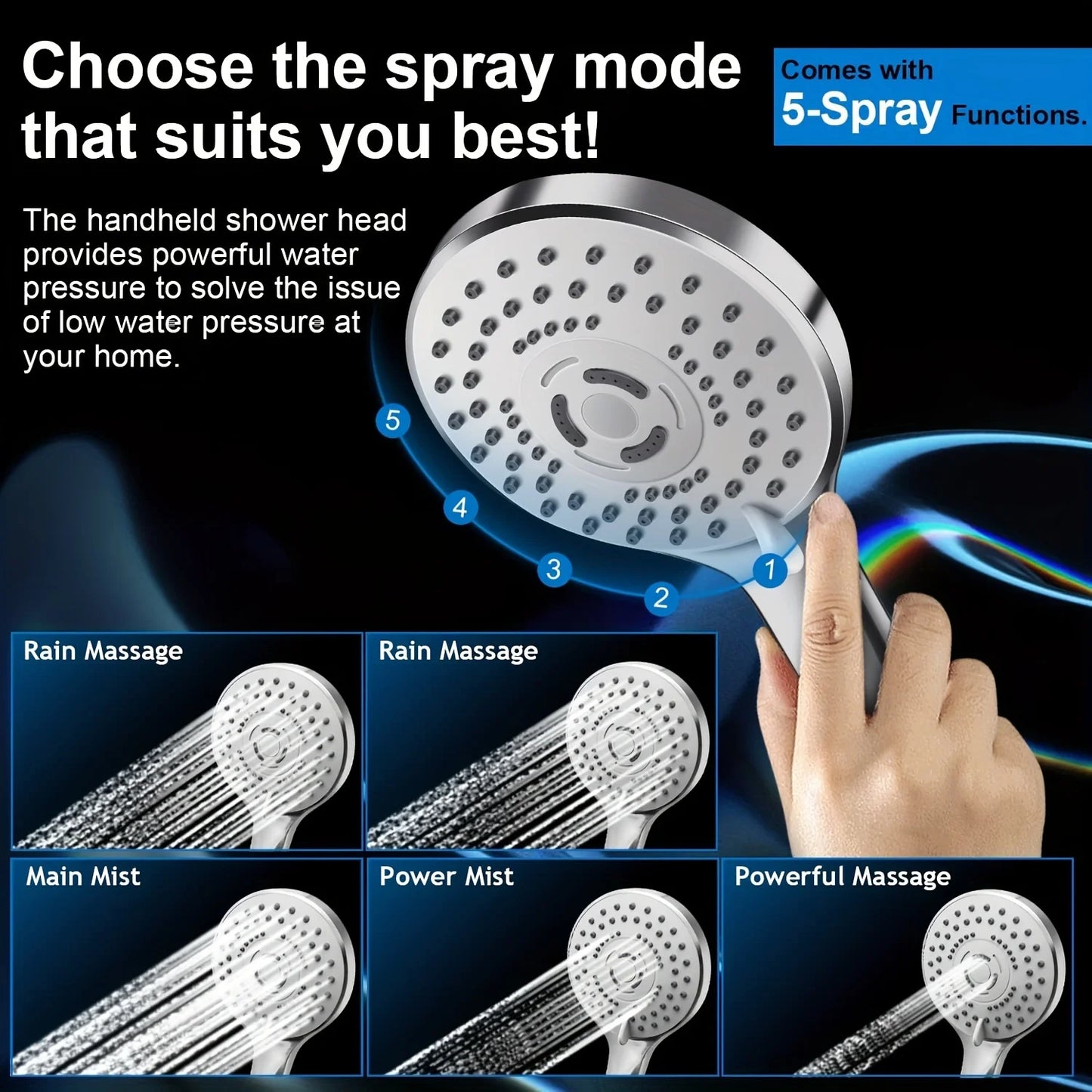 12 Inch Rain Shower Head And Handheld Water Saving System
