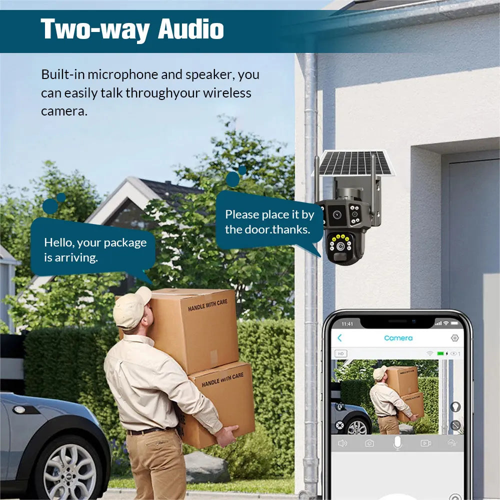 9MP 4K IP Camera Dual Lens WiFi PTZ Panoramic Surveillance