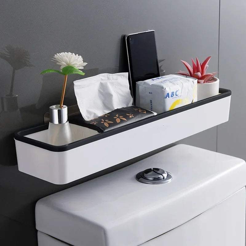Wall Mounted Toilet Storage Cabinet Rack White Organizer