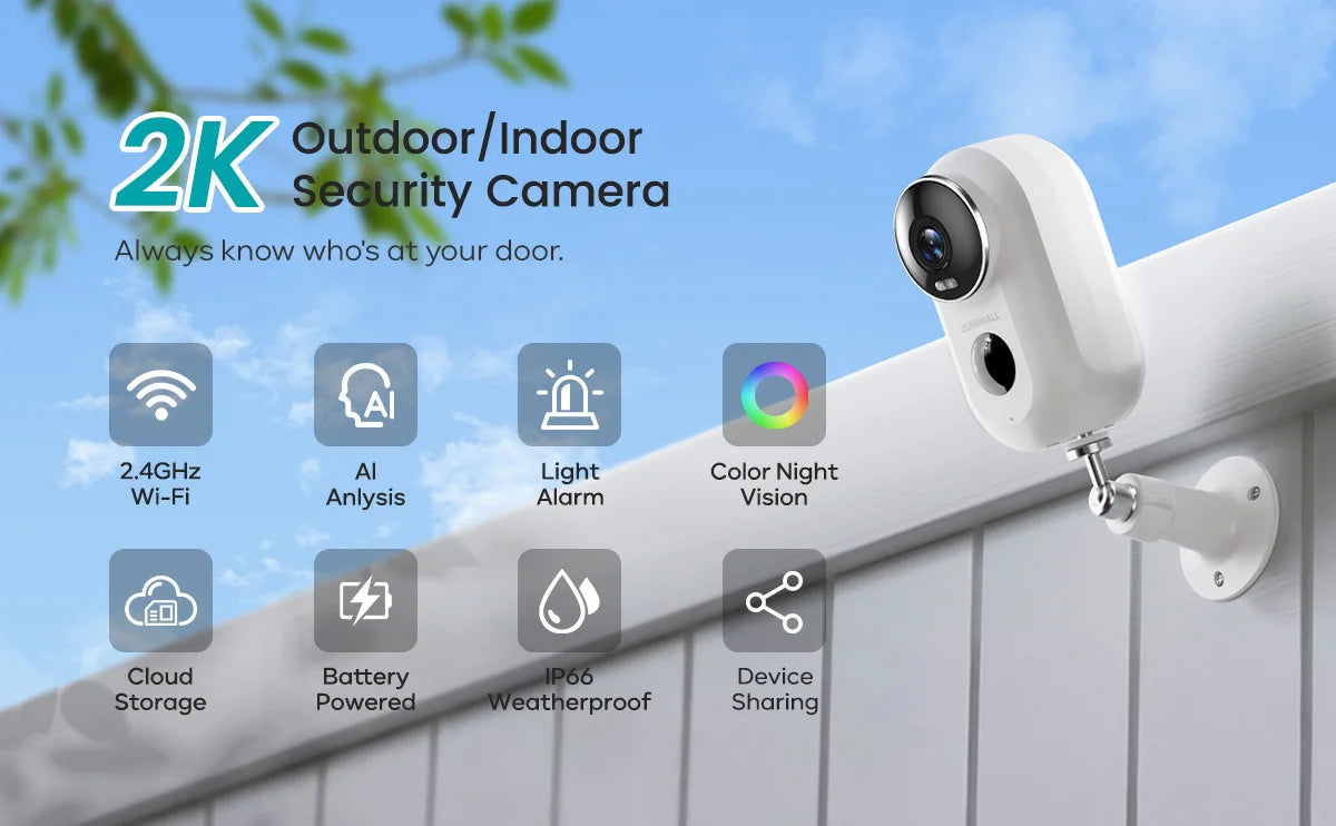 ZUMIMALL APP F5 Security Cameras Wireless Outdoor with Magnetic Mount