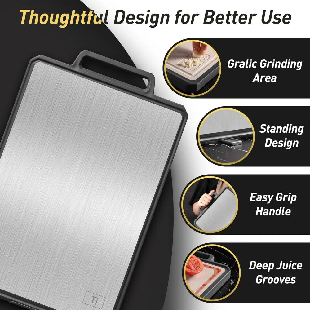 Titanium Cutting Boards for Kitchen Non Toxic Chopping Board with Handle