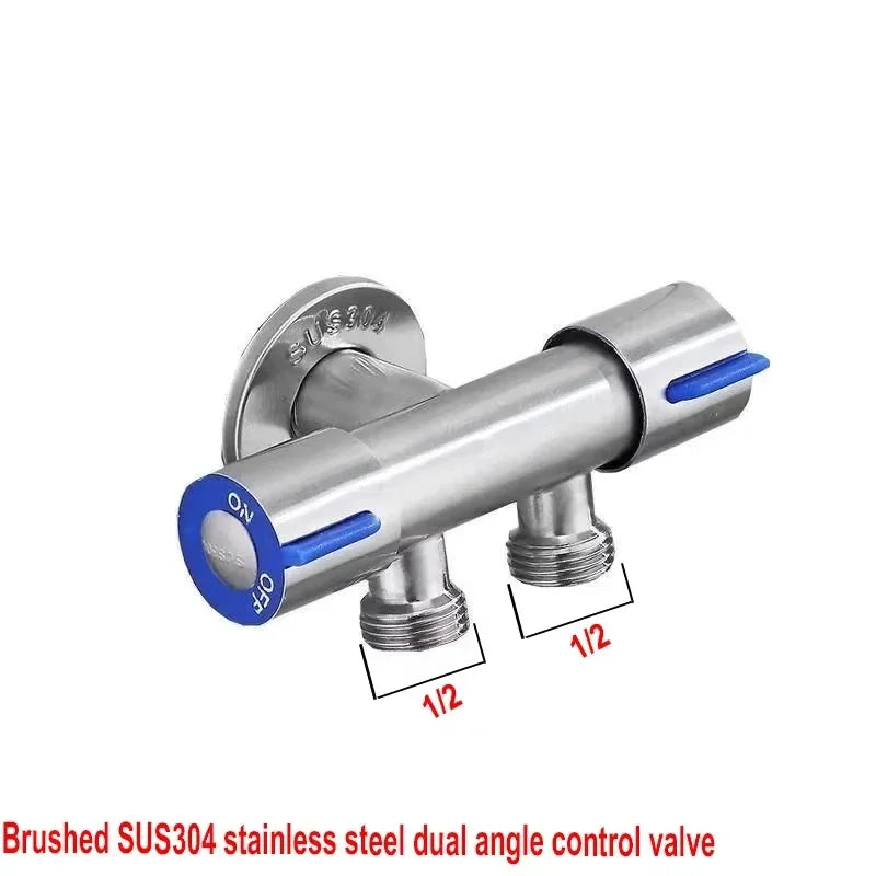 Toilet cleaning gun set one inlet and two outlet angle valve booster gun bathroom