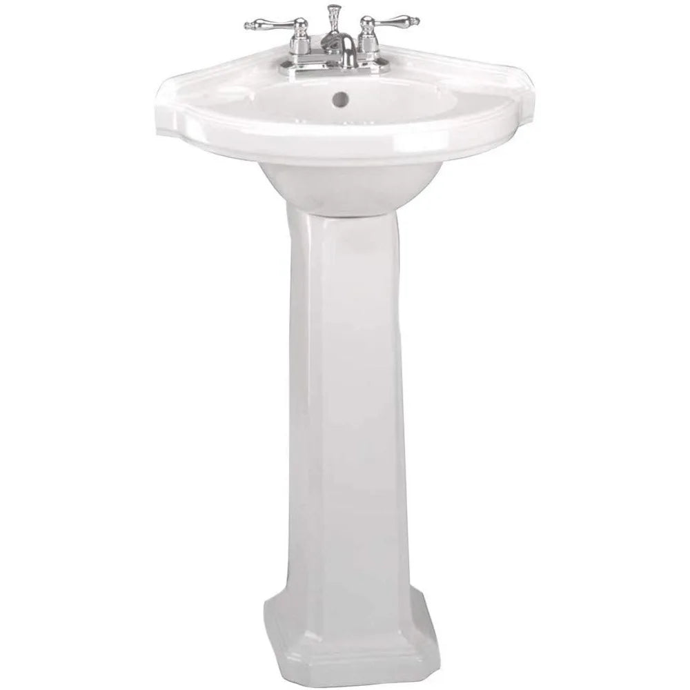 Renovators Supply Portsmouth Corner Pedestal Sink White