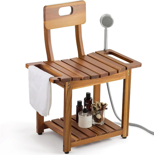 23.4 Inch Shower Chair With Backrest Heavy Duty 450 Lb