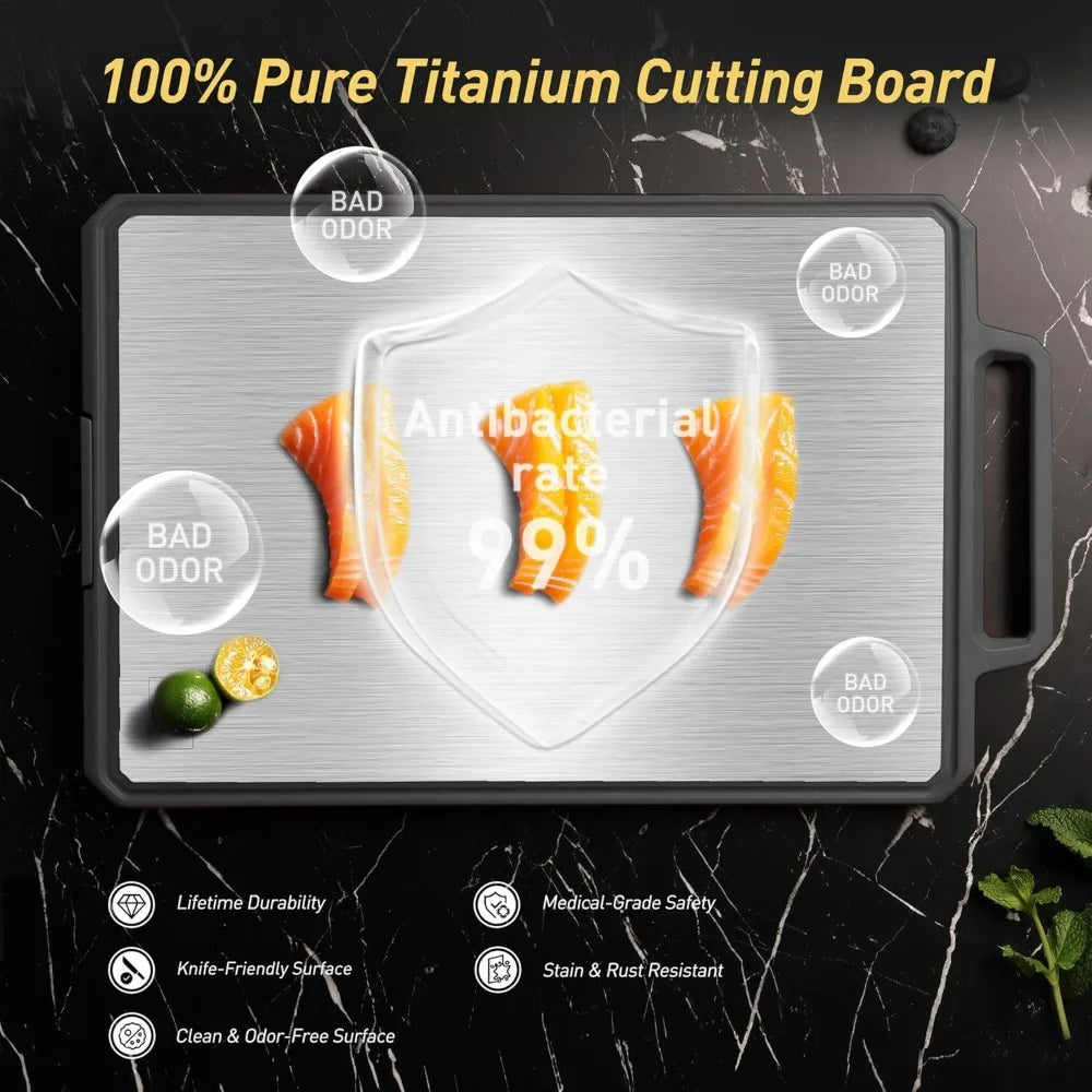 Titanium Cutting Boards for Kitchen Non Toxic Chopping Board with Handle