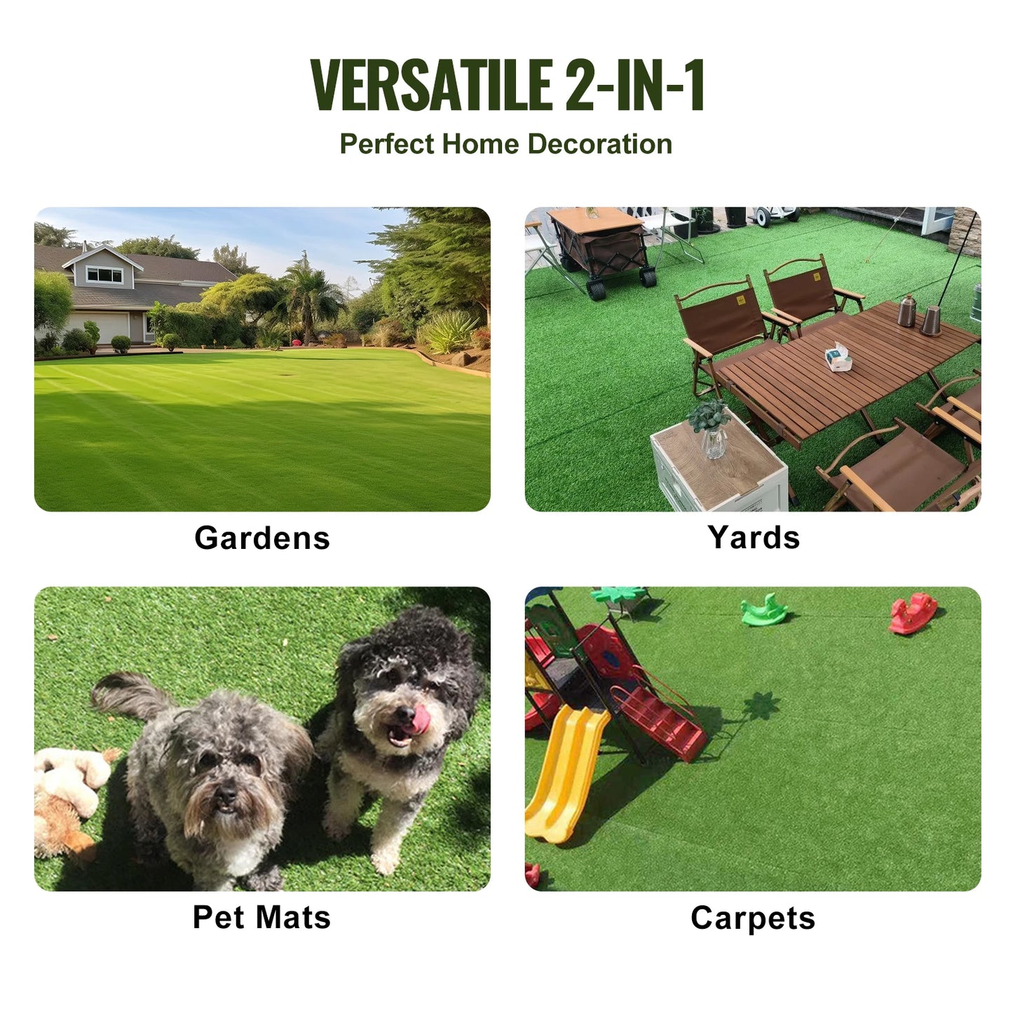 Artificial Grass Rug Outdoor Door Mat Drainage Holes Patio
