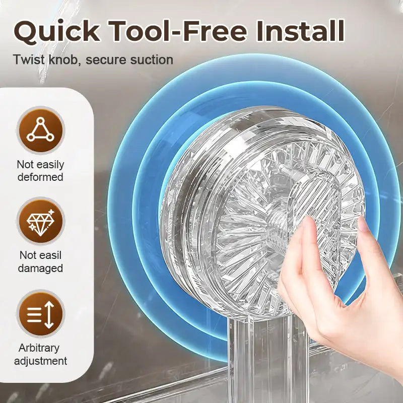 Shower Suction Cup Shelf Basket Light Glacier Pattern bathrm Organizer Storage Rotating To Suck Remove