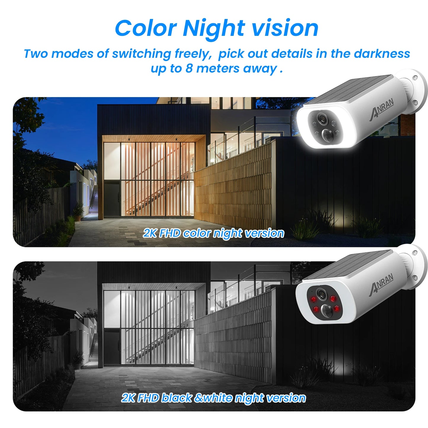 ANRAN Outdoor Solar Wireless Security Camera 3MP Floodlight