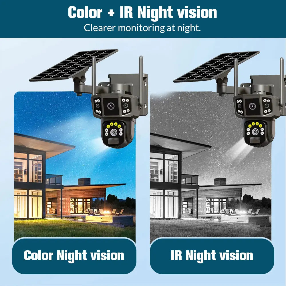 9MP 4K IP Camera Dual Lens WiFi PTZ Panoramic Surveillance