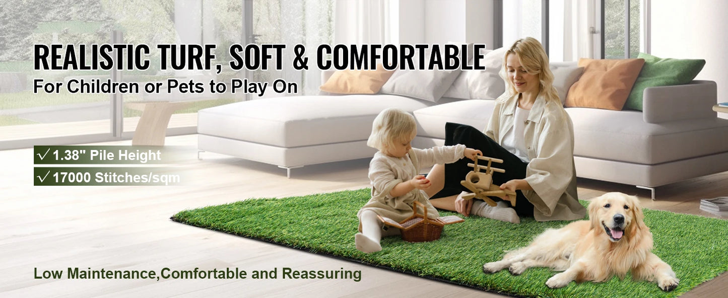 Artificial Grass Rug Outdoor Door Mat Drainage Holes Patio