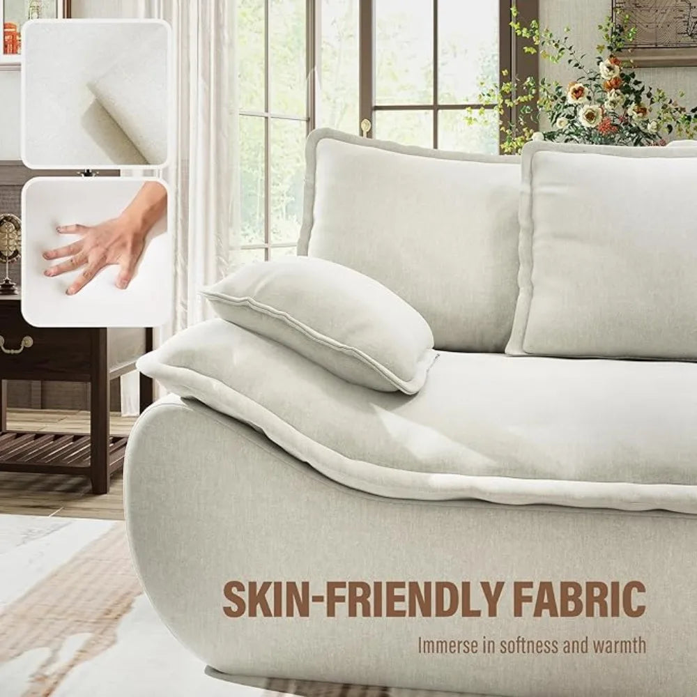 Sectional Sofa 2-Seater Modular – Comfy Loveseat with Throw, Deep Seat Small Sofa, Memory Foam for Living Rm