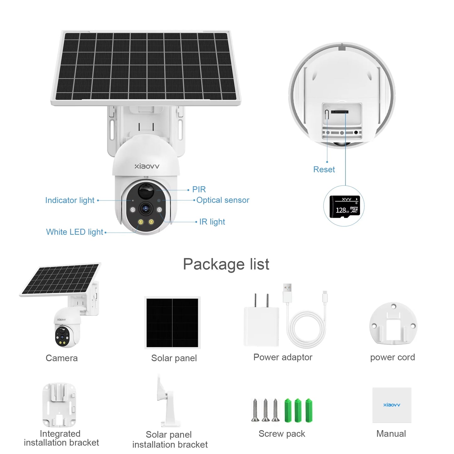 Xiaovv camera 8MP 4K wifi camera dual lens wireless outdoor monitoring AI human detection security IP automatic tracking camera