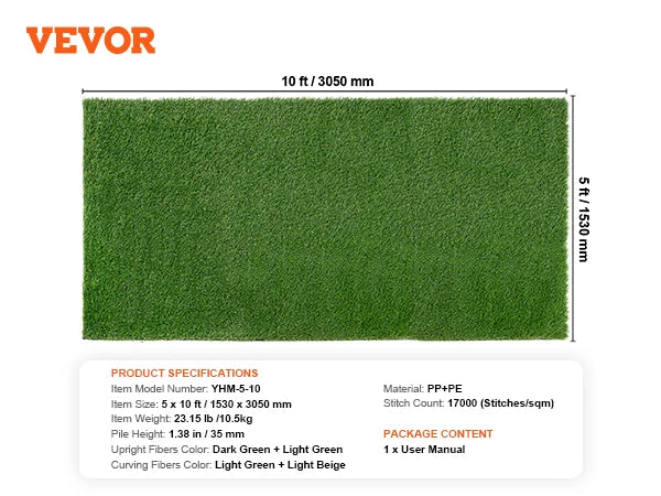 Artificial Grass Rug Outdoor Door Mat Drainage Holes Patio