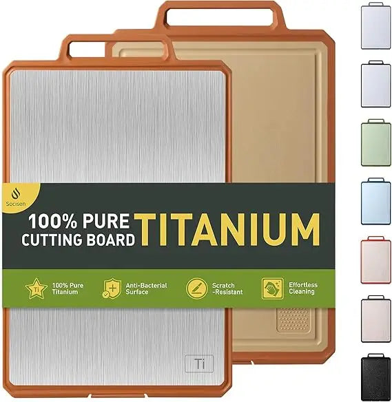 Titanium Cutting Boards for Kitchen Non Toxic Chopping Board with Handle
