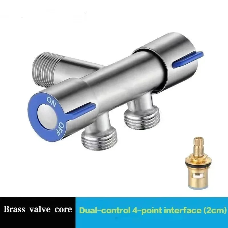 Toilet cleaning gun set one inlet and two outlet angle valve booster gun bathroom