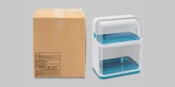 2 Layer Dish Drying Rack With Cover Drip Tray For Kitchen