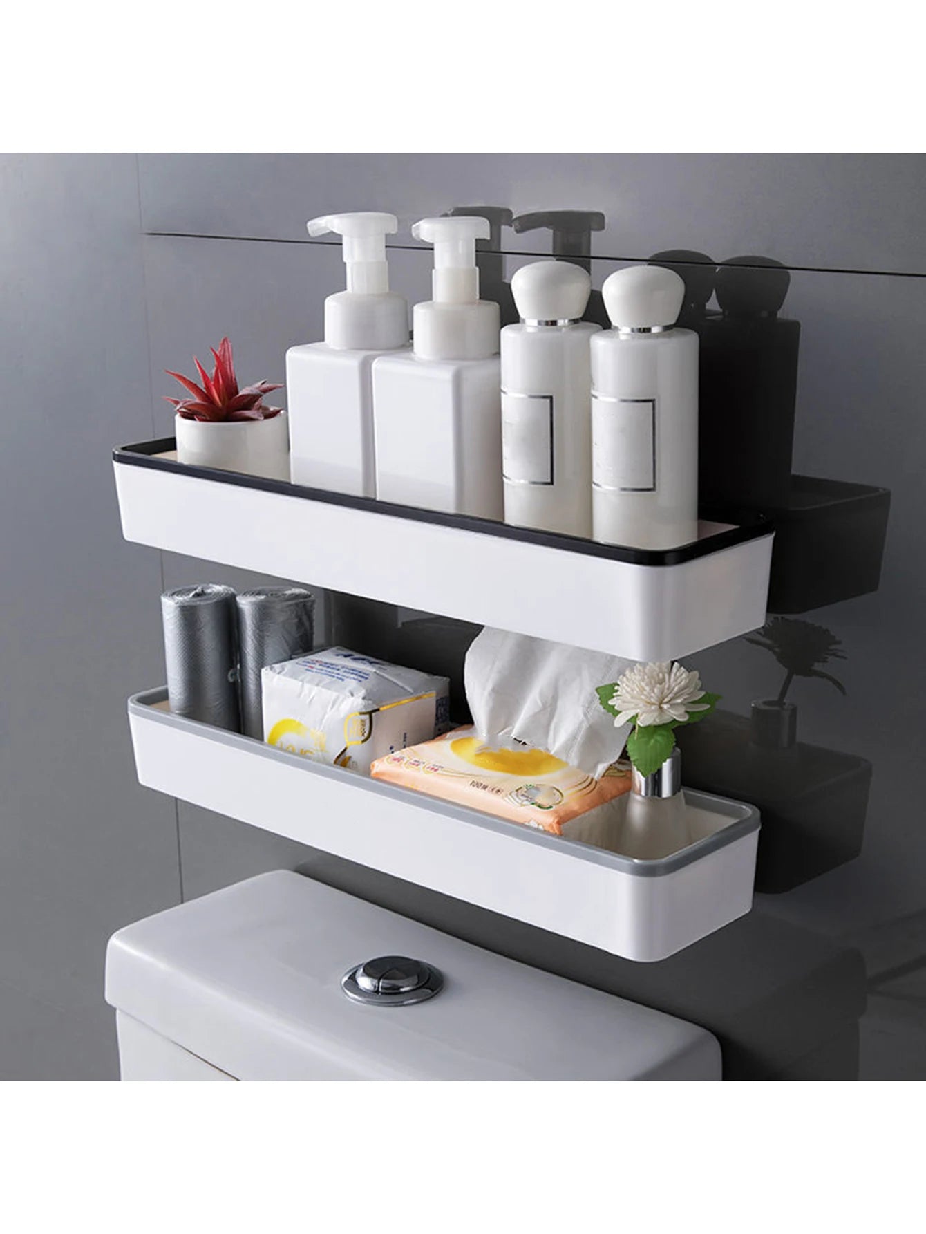 Wall Mounted Toilet Storage Cabinet Rack White Organizer