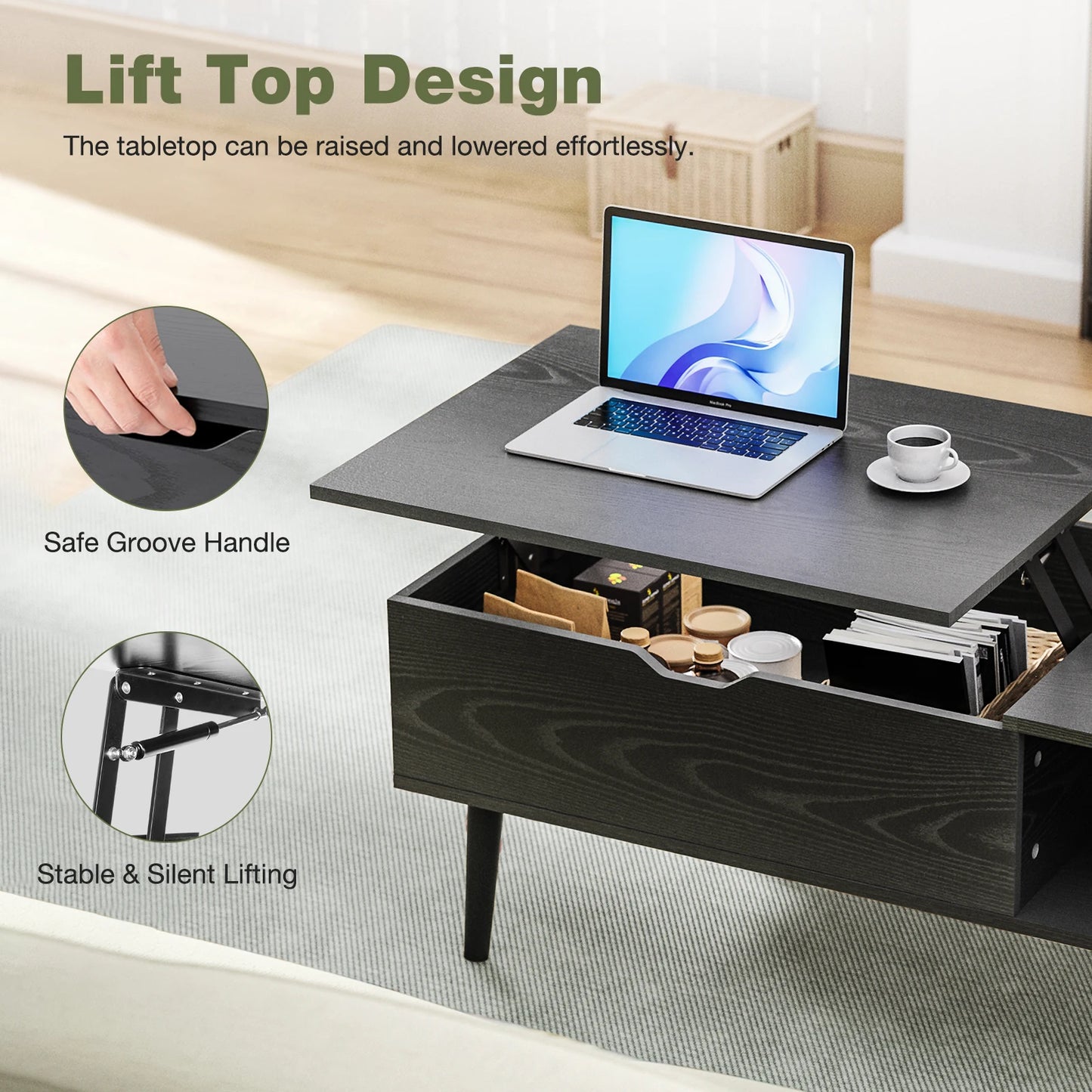 JHK Lift Top Coffee Tables For Living Room
