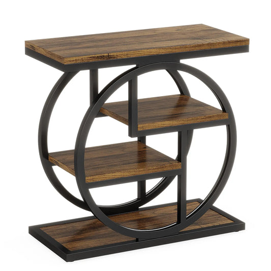 Tribesigns End Table With Storage Shelves Living Room Wood