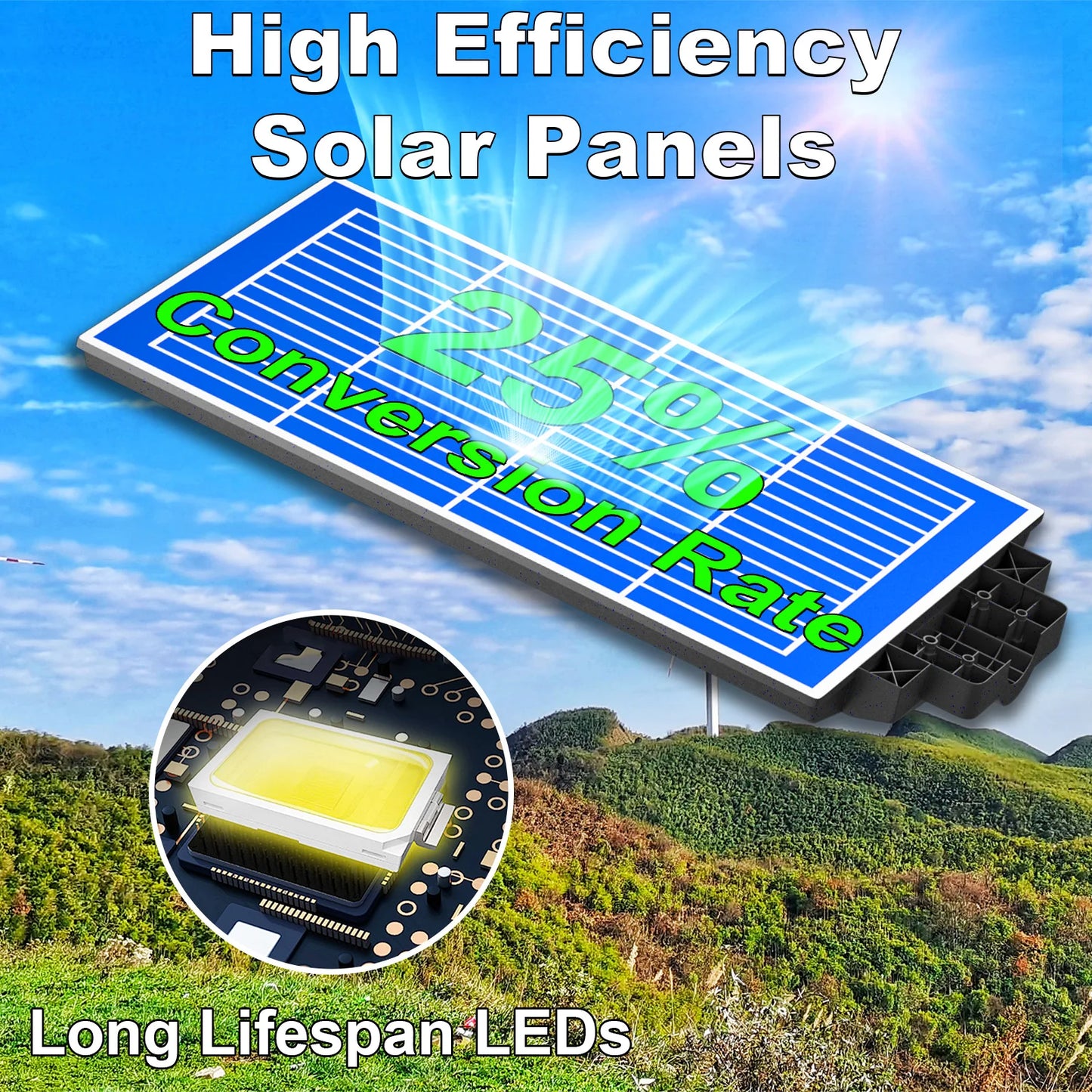 4 Pack Outdoor Solar Street Lights IP65 Waterproof Motion