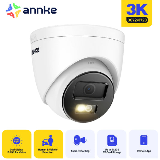 ANNKE 12MP 3K PoE IP67 Security Camera With Dual Light