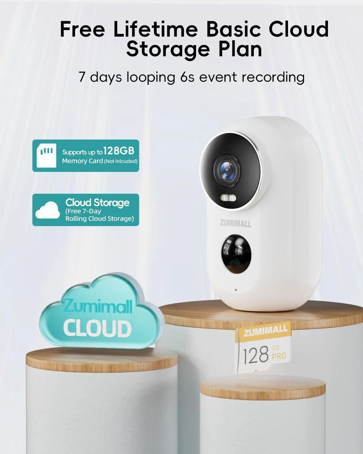 ZUMIMALL APP F5 Security Cameras Wireless Outdoor with Magnetic Mount