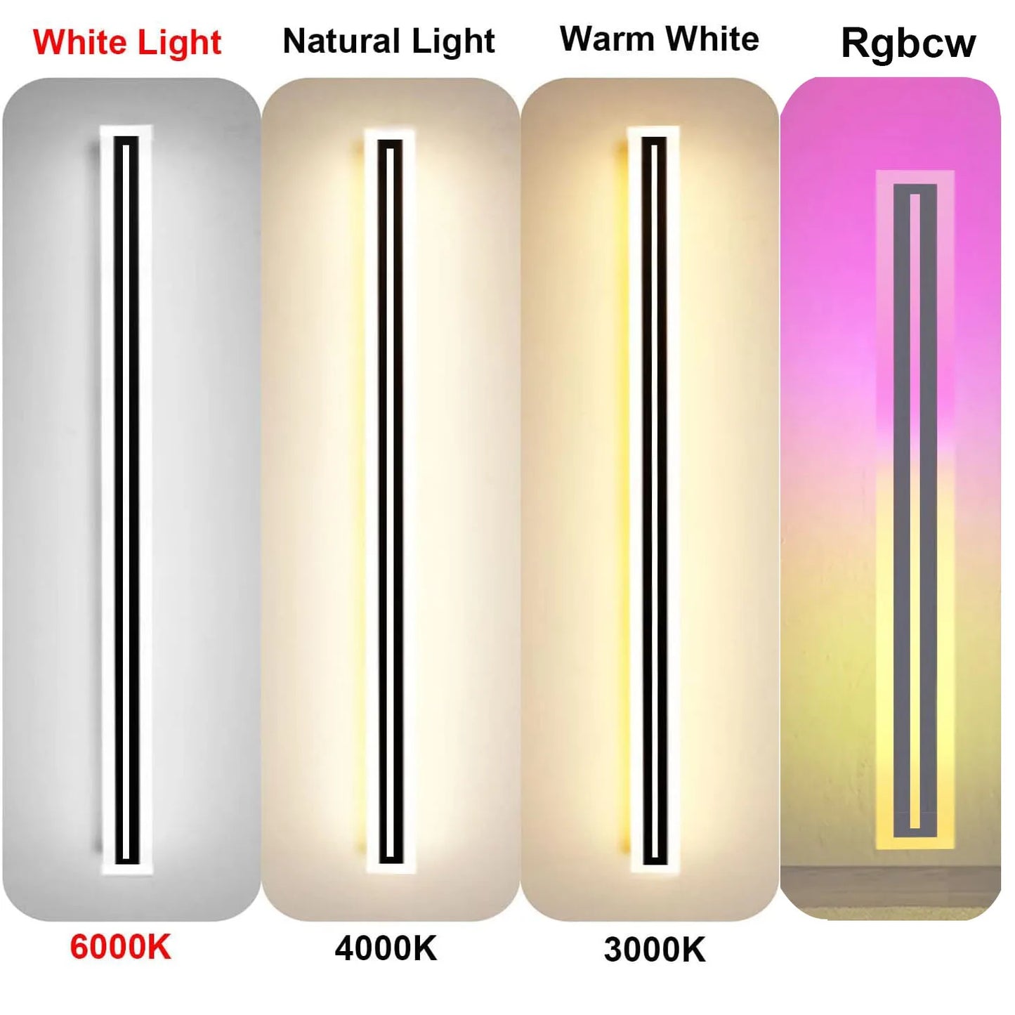 Outdoor Long Strip Modern LED Wall Lighting Fixture Lamps, Wall Sconce Fixture Wall lamp Elegant Frosted