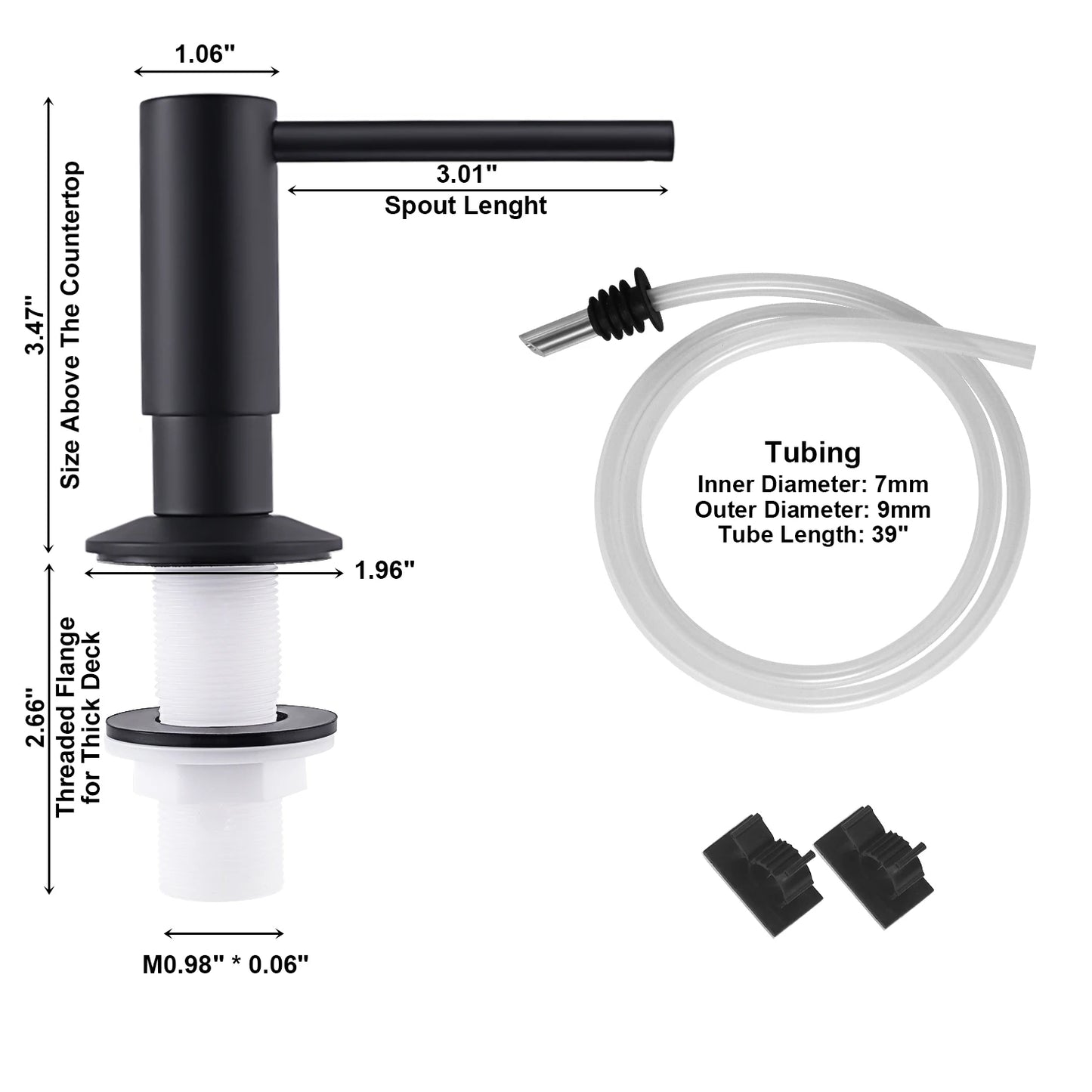 Samodra liquid Soap Dispenser With Extension Tube Kit Brass Pump Head For Kitchen Sink Bathroom