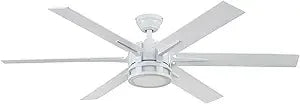 Kaliza Modern 56" Ceiling Fan with Light, Remote Control, LED, 6 Blades, Black Pine & Pewter Finish