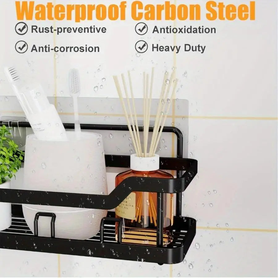 Rustproof Stainless Steel Adhesive Shower Caddy No Drilling
