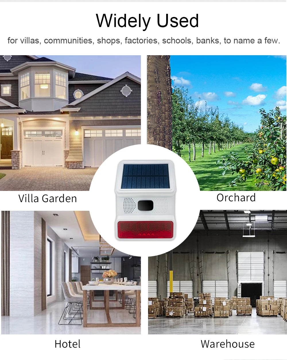 PGST Outdoor Solar Sound And Light Alarm With A Motion Sensor Blares At 100 Decibels,433MHz,For Home Anti-Theft,home Security
