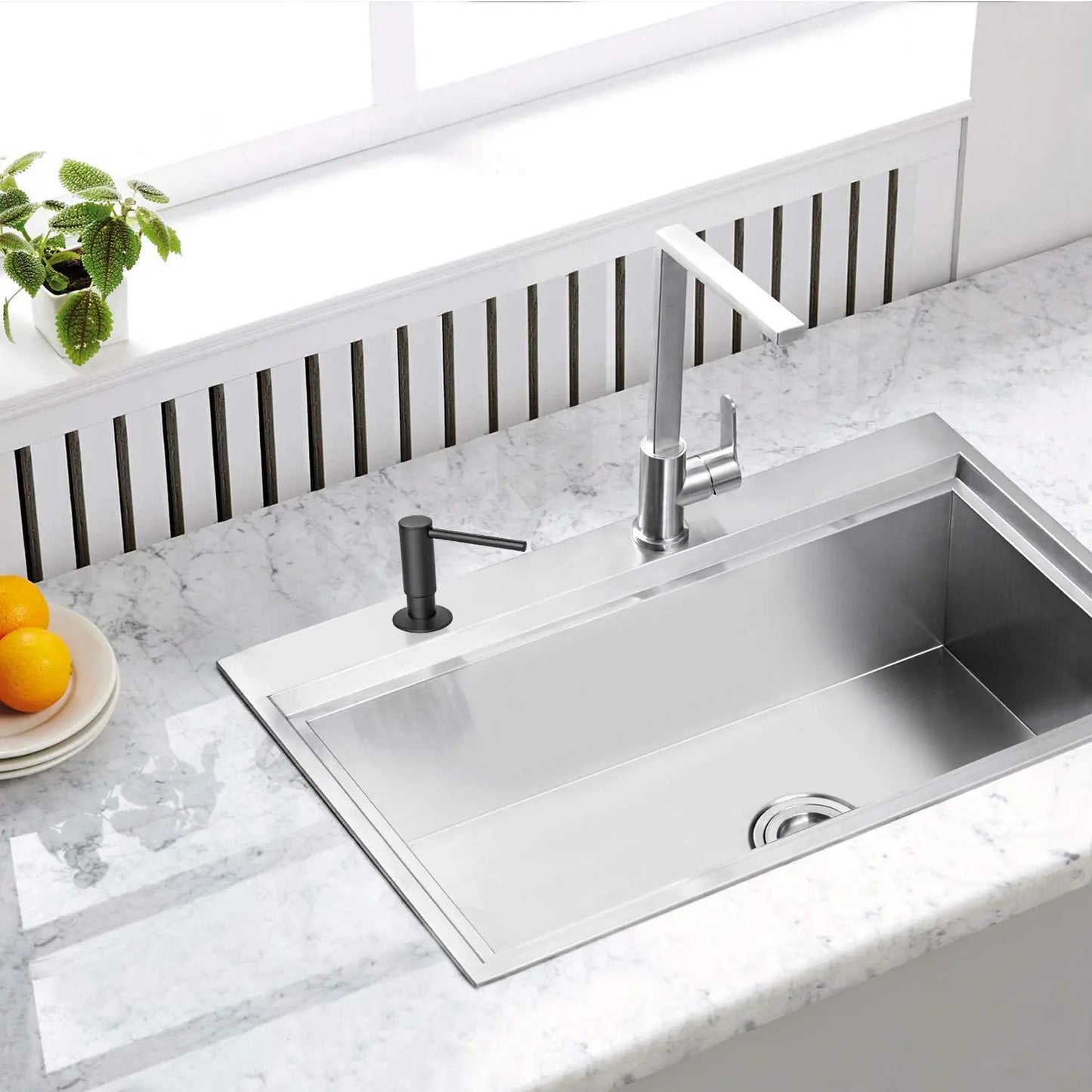 Samodra liquid Soap Dispenser With Extension Tube Kit Brass Pump Head For Kitchen Sink Bathroom
