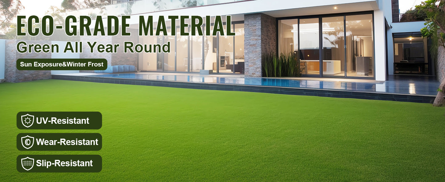Artificial Grass Rug Outdoor Door Mat Drainage Holes Patio