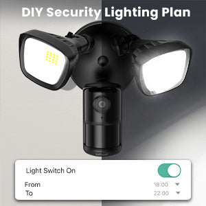 ieGeek Floodlight Camera Outdoor, 2K Wired Home Smart Security Cameras, 2.4G WiFi Flood Light Camera with Motion Sensor