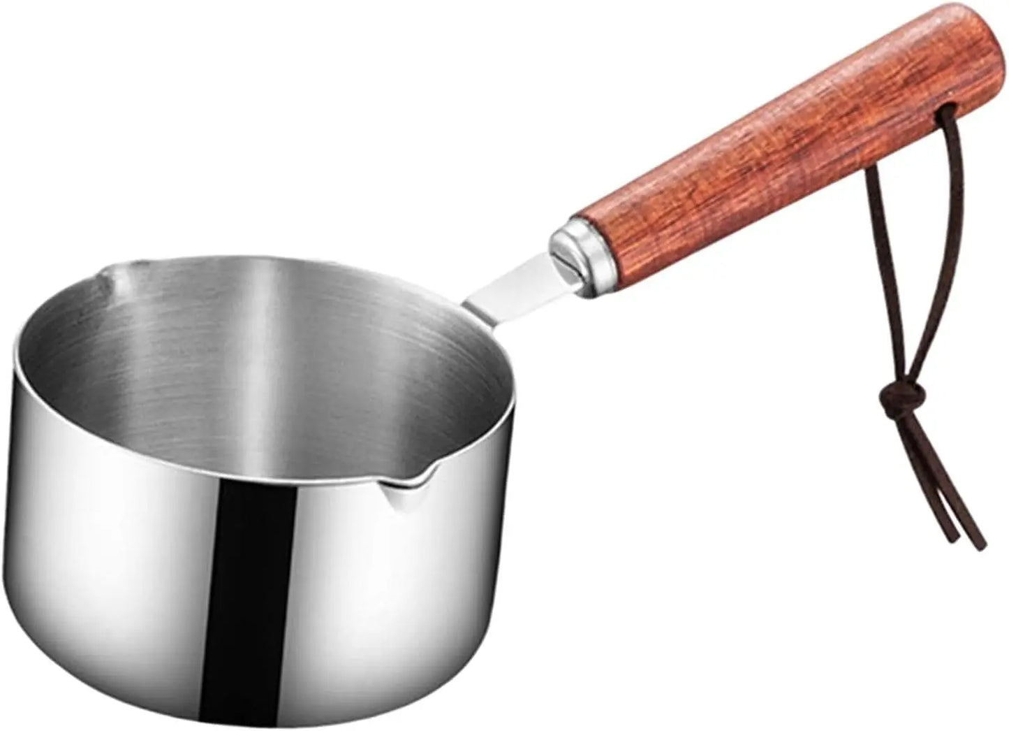 304 Stainless Steel Mini Soup Pot with Wooden Handle Breakfast Pot Milk Pan