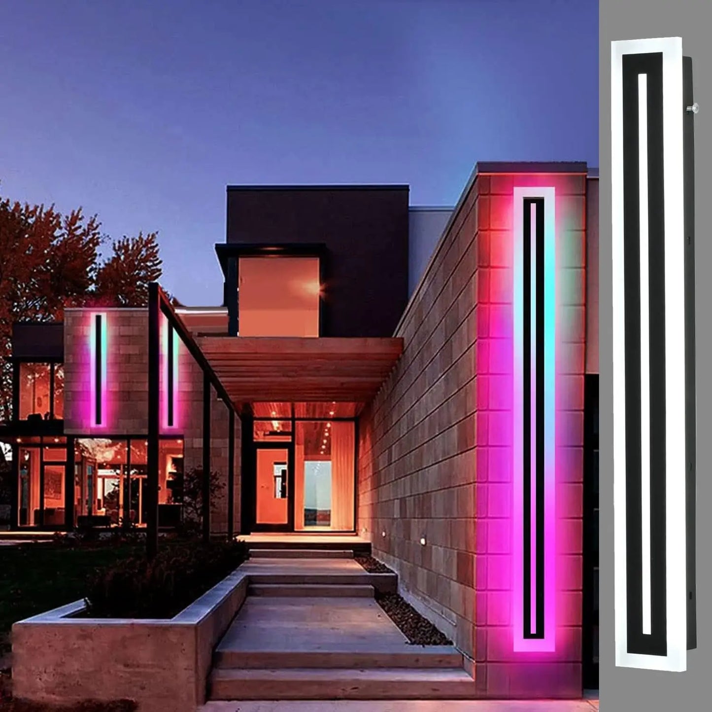 Outdoor Long Strip Modern LED Wall Lighting Fixture Lamps, Wall Sconce Fixture Wall lamp Elegant Frosted